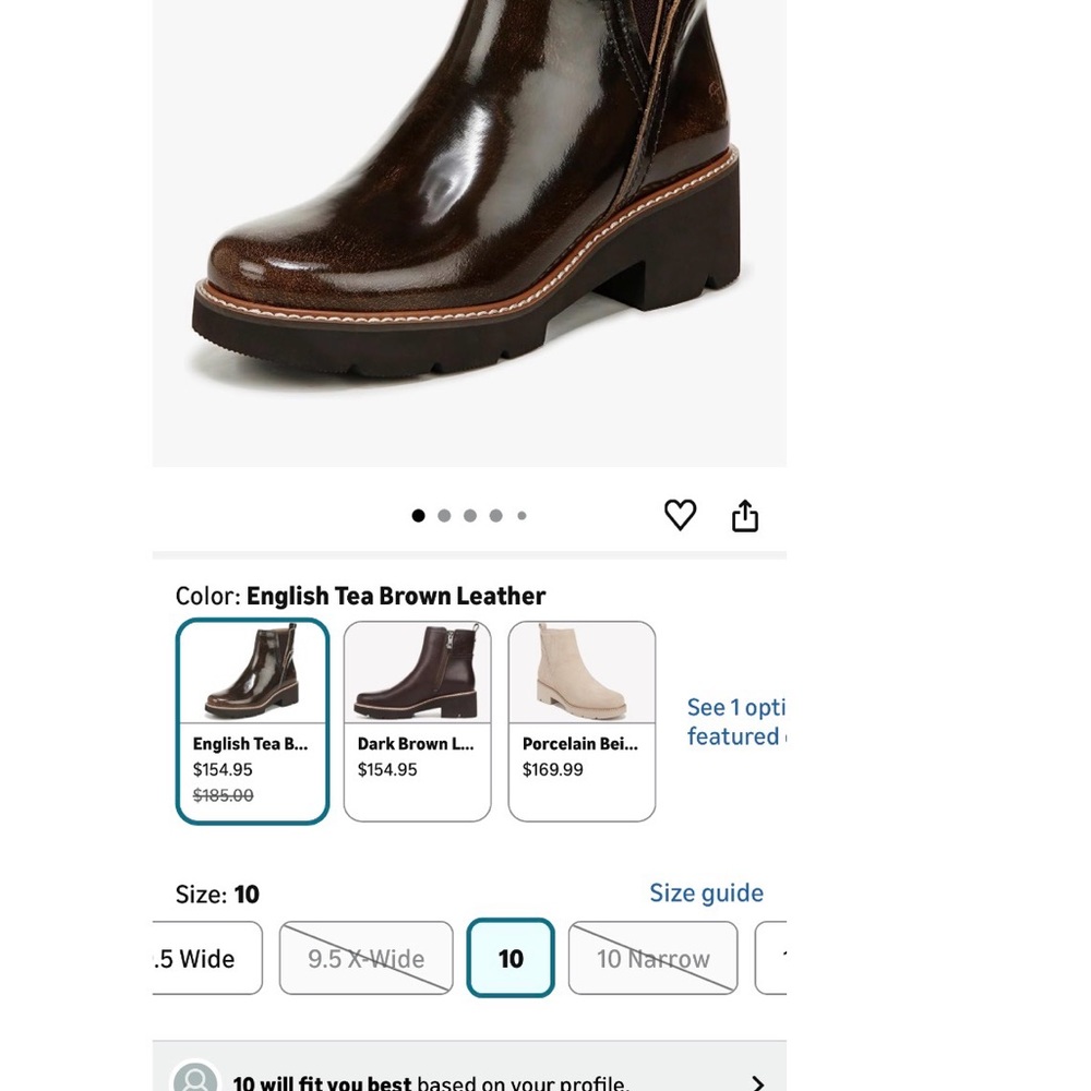 $154 brand new Naturalizer Dark Brown Leather Ankle Boots